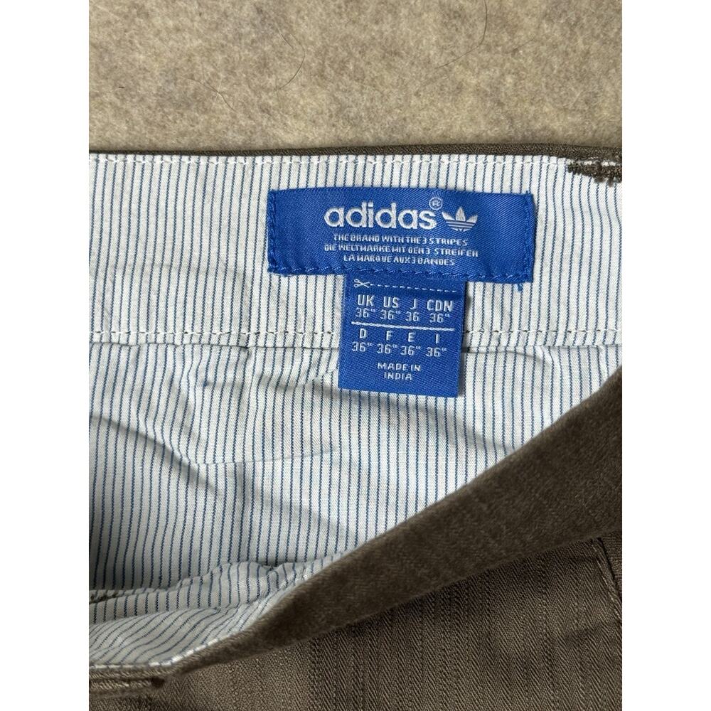 Adidas Originals Mens Shorts 36 Brown Cotton Slub Twill Performance Casual Golf - Picture 11 of 12